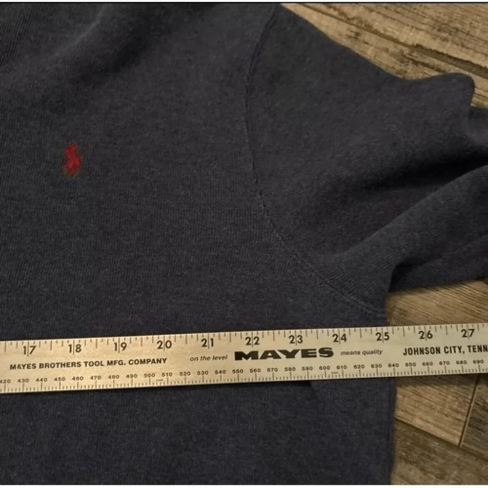 Polo Ralph Lauren Mens XXL Pullover 1/4 Zip 100% Cotton Knit Sweater Gray - Picture 7 of 7